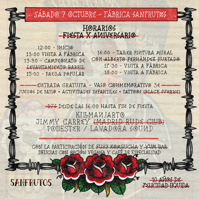 Fiesta X Aniversario - Horarios + Información