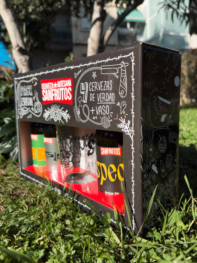 PACK REGALO DEGUSTACIÓN 4 CERVEZAS + VASO - Cerveza SanFrutos